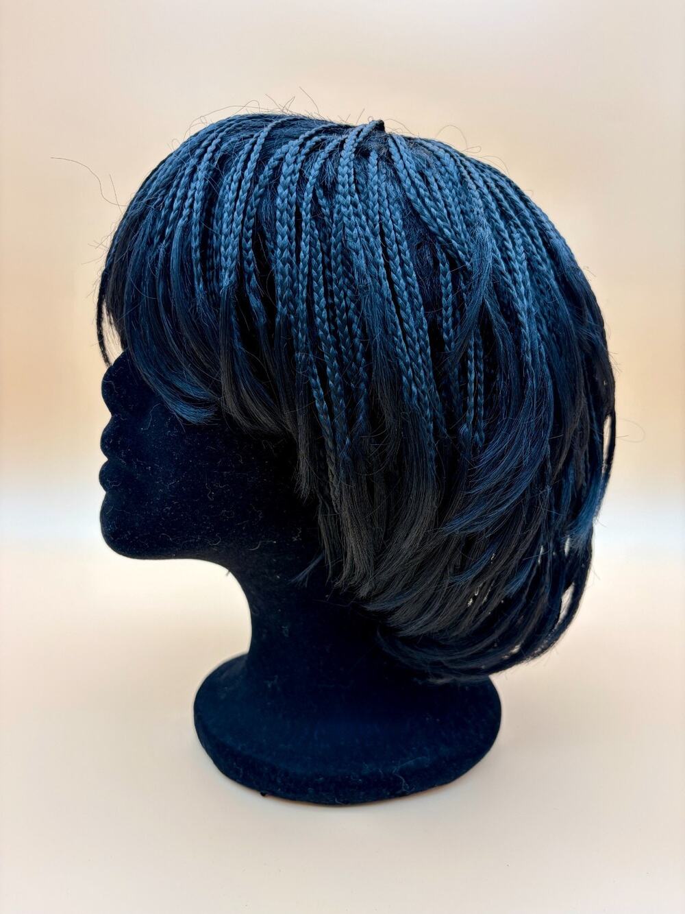 Black Braided Wig Short Bob Synthetic Hair Cosplay Halloween Costume Adult